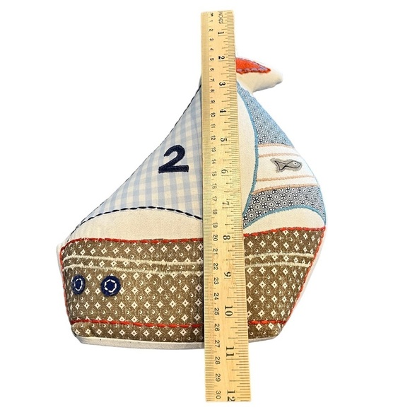 Nautical Coastal Boat Doorstop Cotton Weighted - Picture 3 of 4